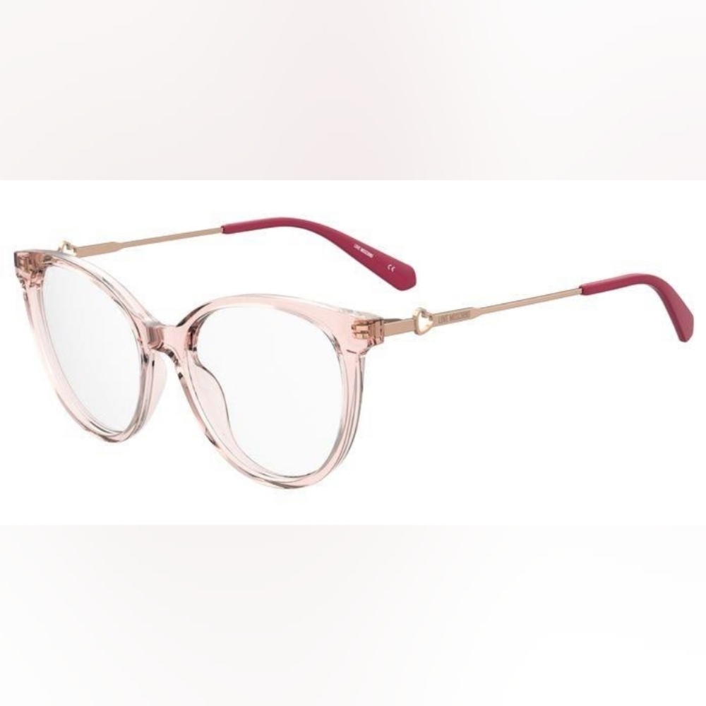 MOSCHINO LOVE frames MOL618 TN 35J 135 Eyeglasses Transparent Pink glasses NWOT